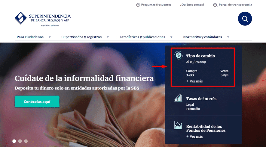 Consultar tipo de cambio SBS