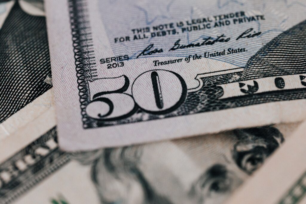 Billete de 50 dólares verdadero