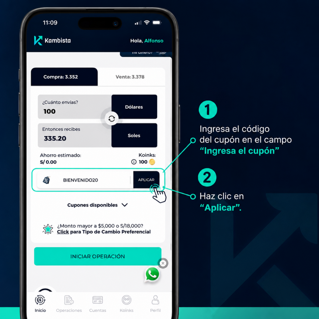 Cómo aplicar cupones en Kambista