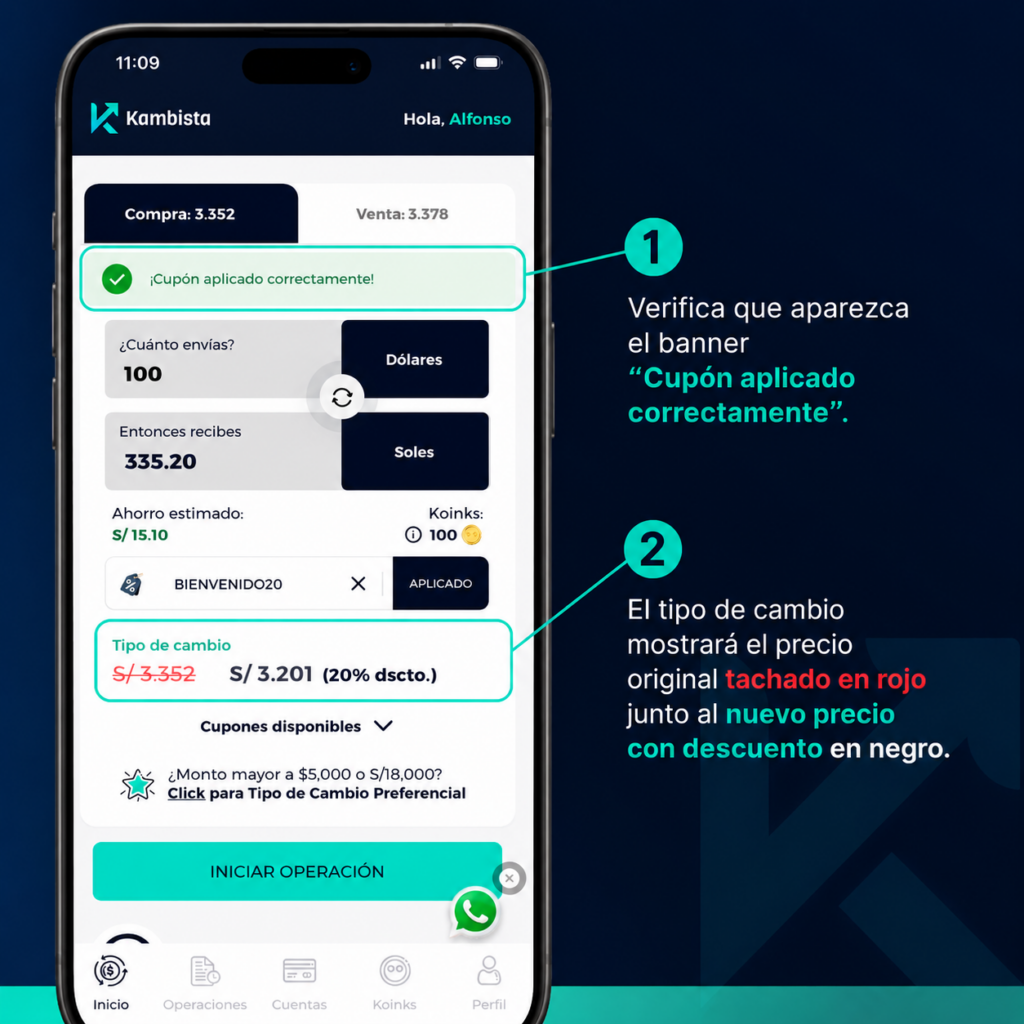 Cómo saber si puse bien un cupón Kambista