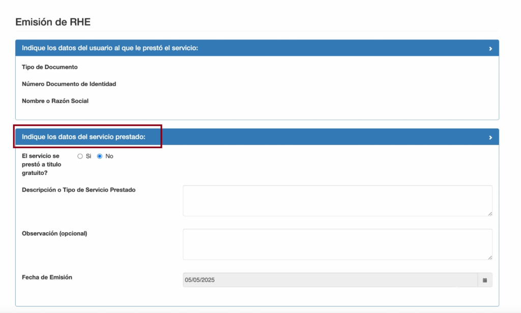 Emitir recibo por honorarios