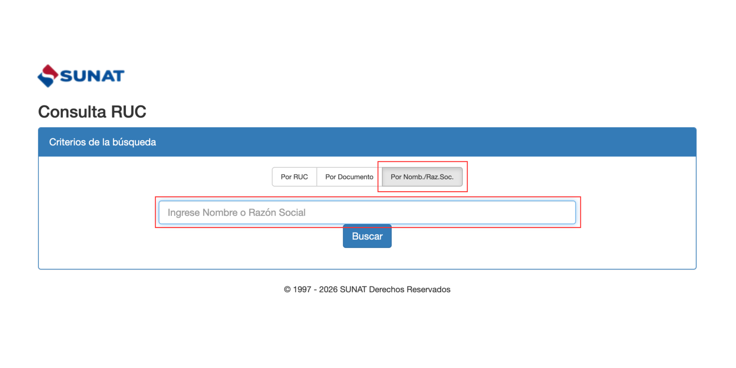 Consulta RUC por Nombre