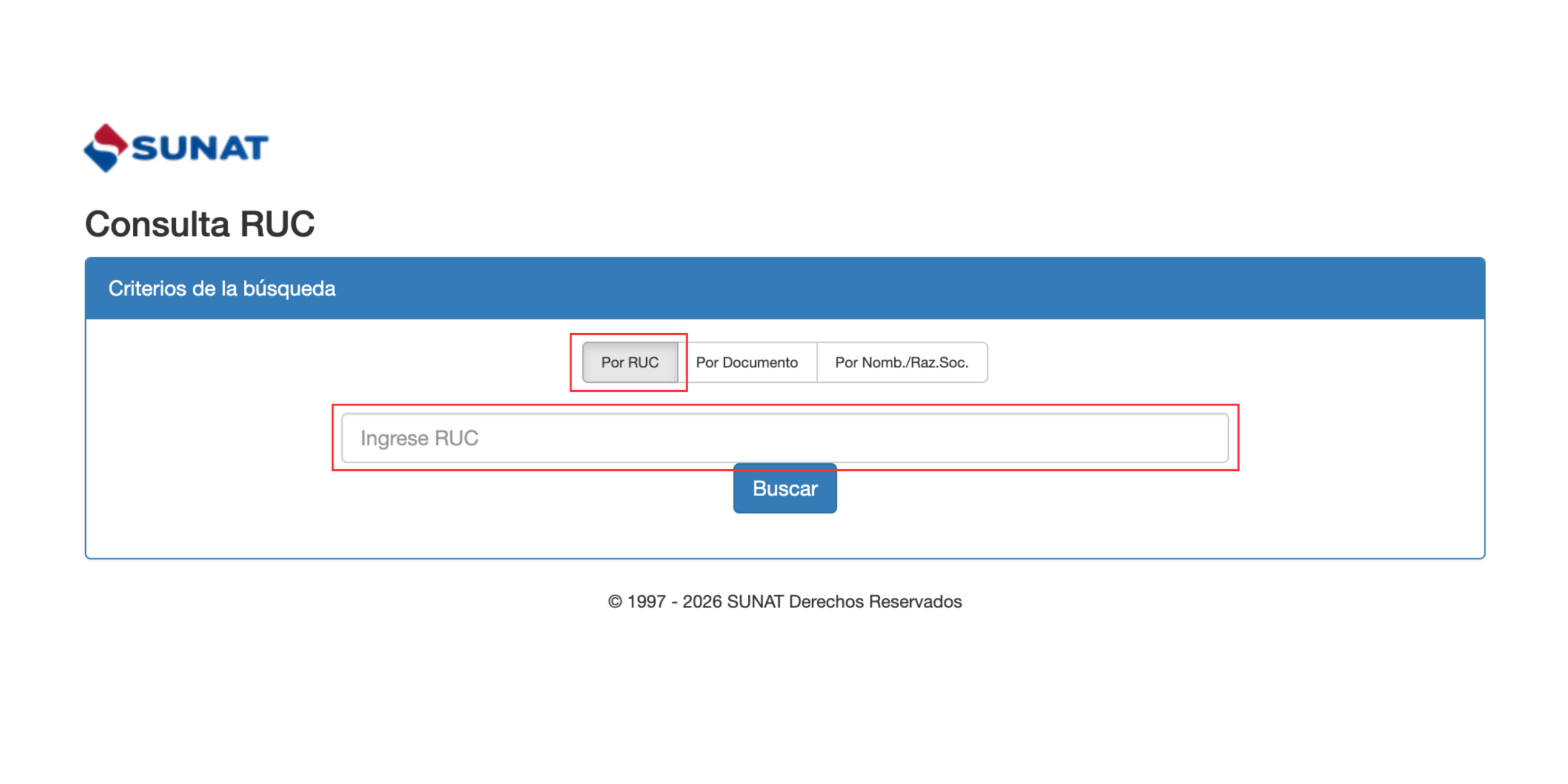Consulta RUC por número