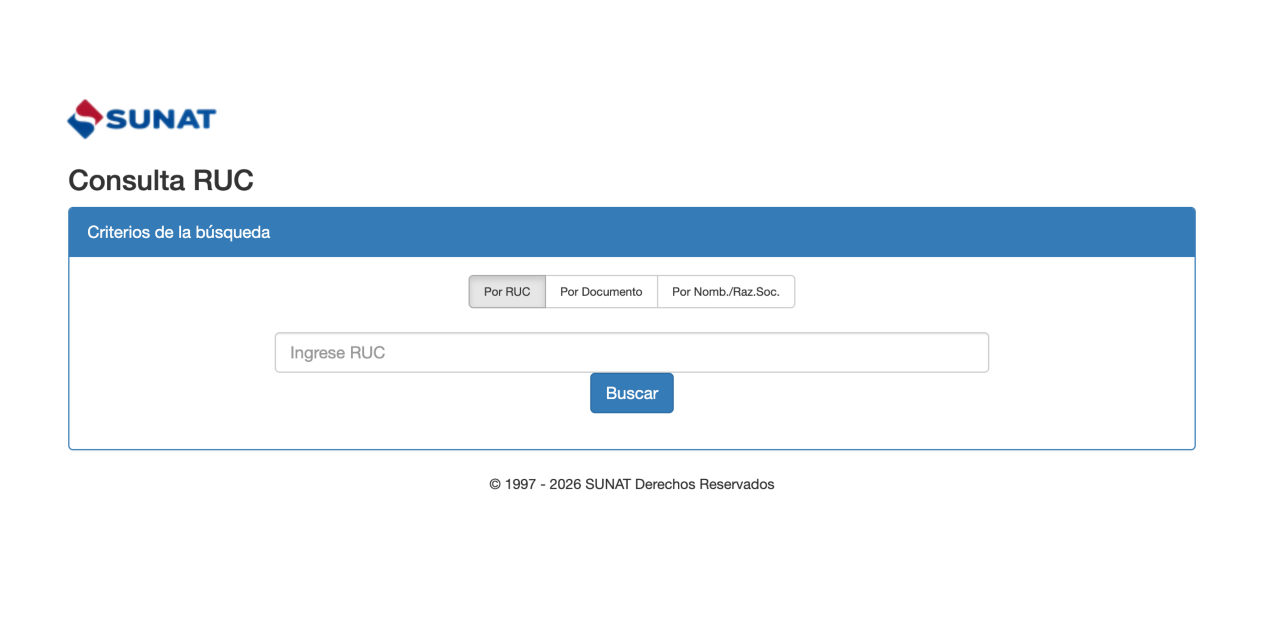 Plataforma Consulta RUC SUNAT