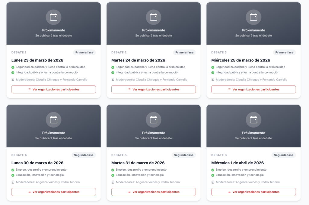 Calendario de debates presidenciales