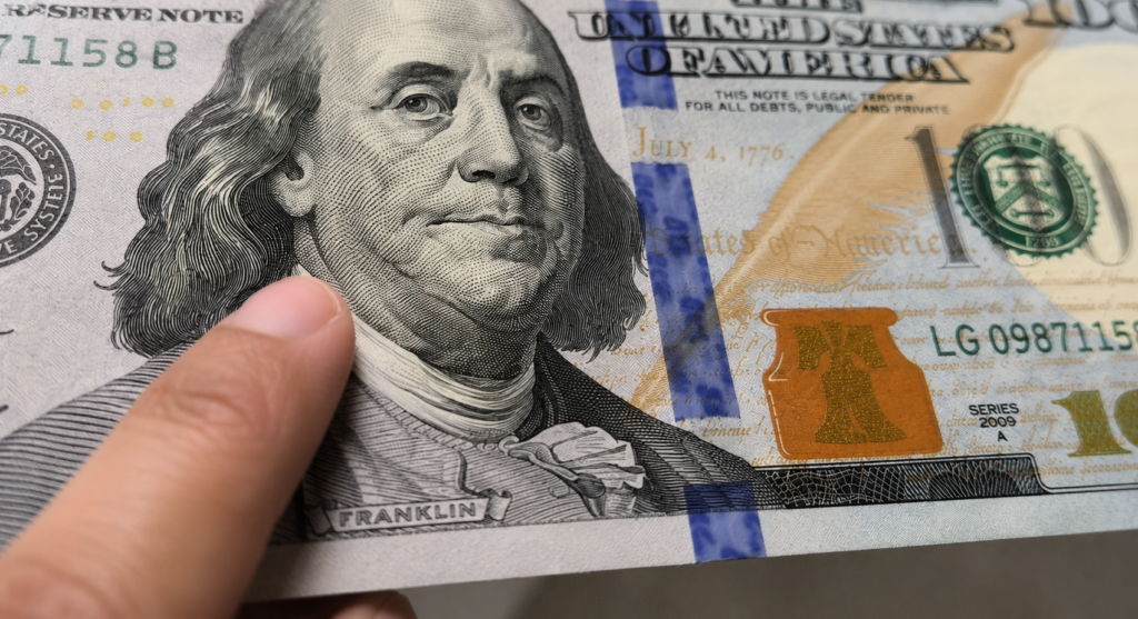 Textura del billete de 100 dólares