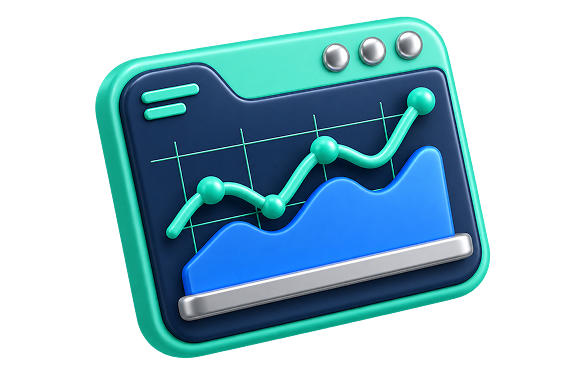 Ícono de gráfico de tendencia del dólar en pantalla